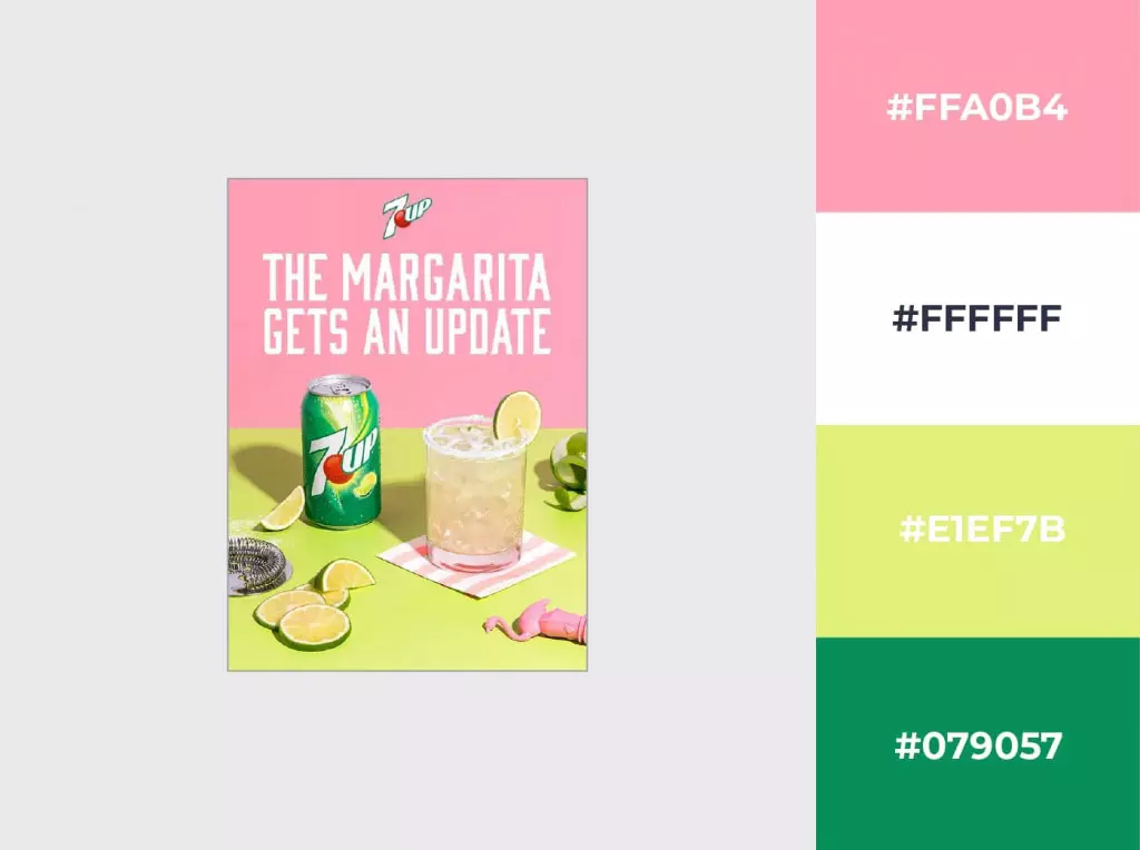 A good combination of colors in a 7UP social media post