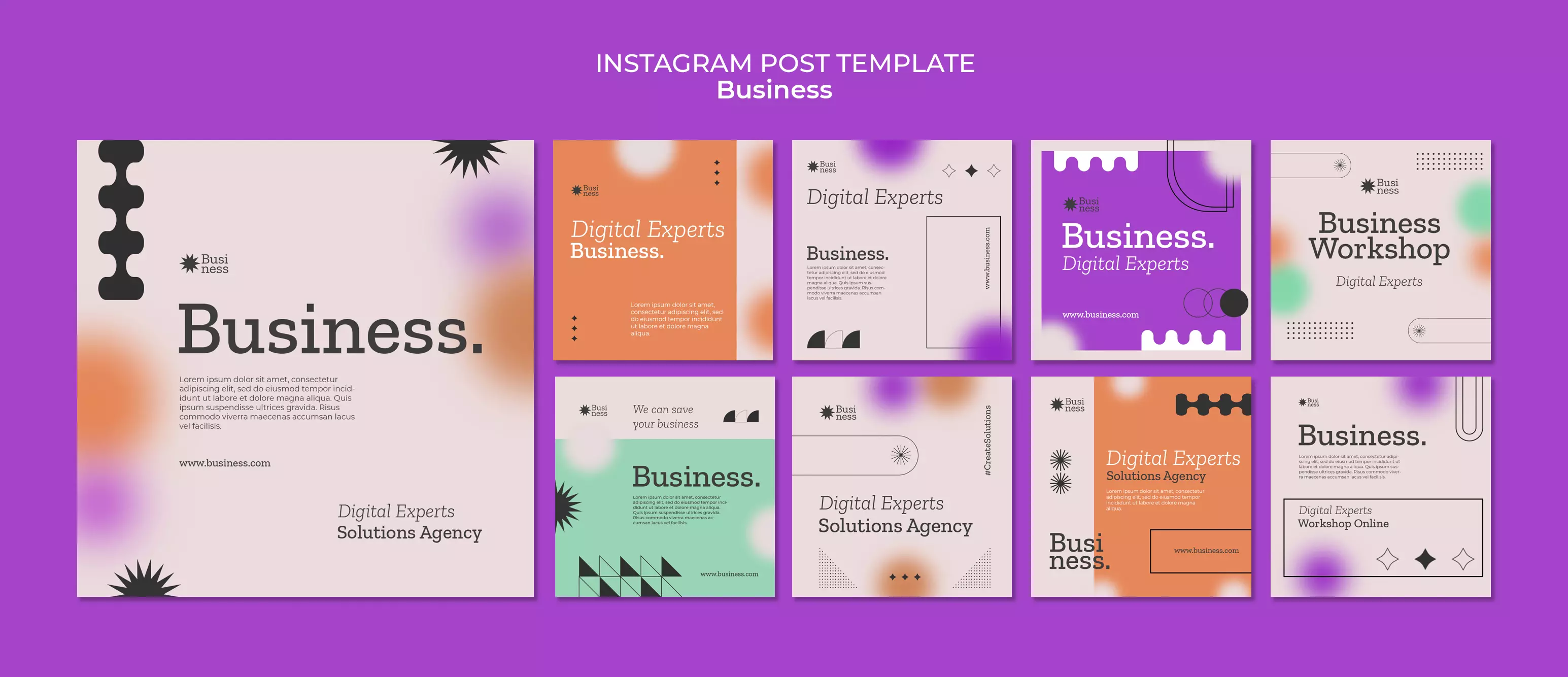Templates for Instagram business posts with unique design