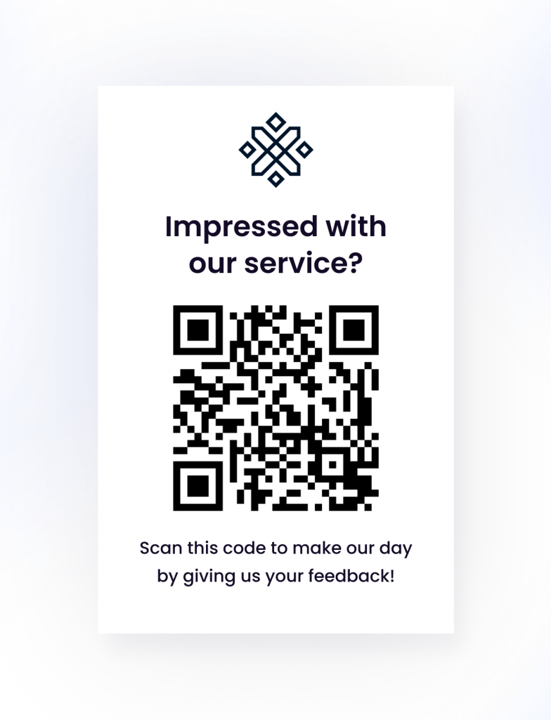 Example of a review request with a QR code