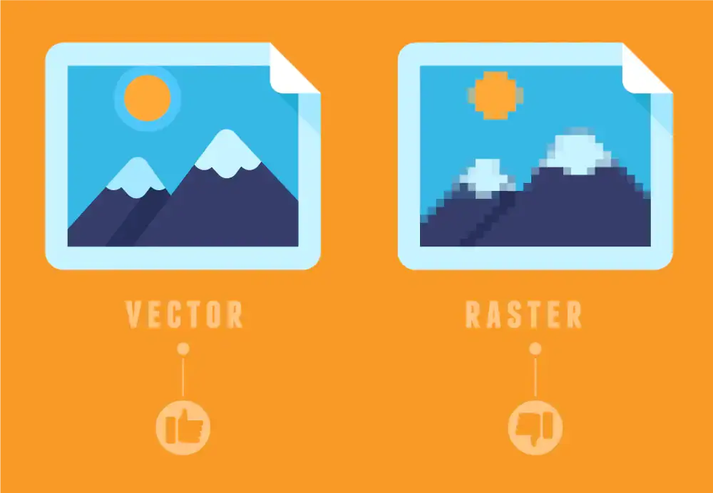Comparing the quality difference between vector and raster images