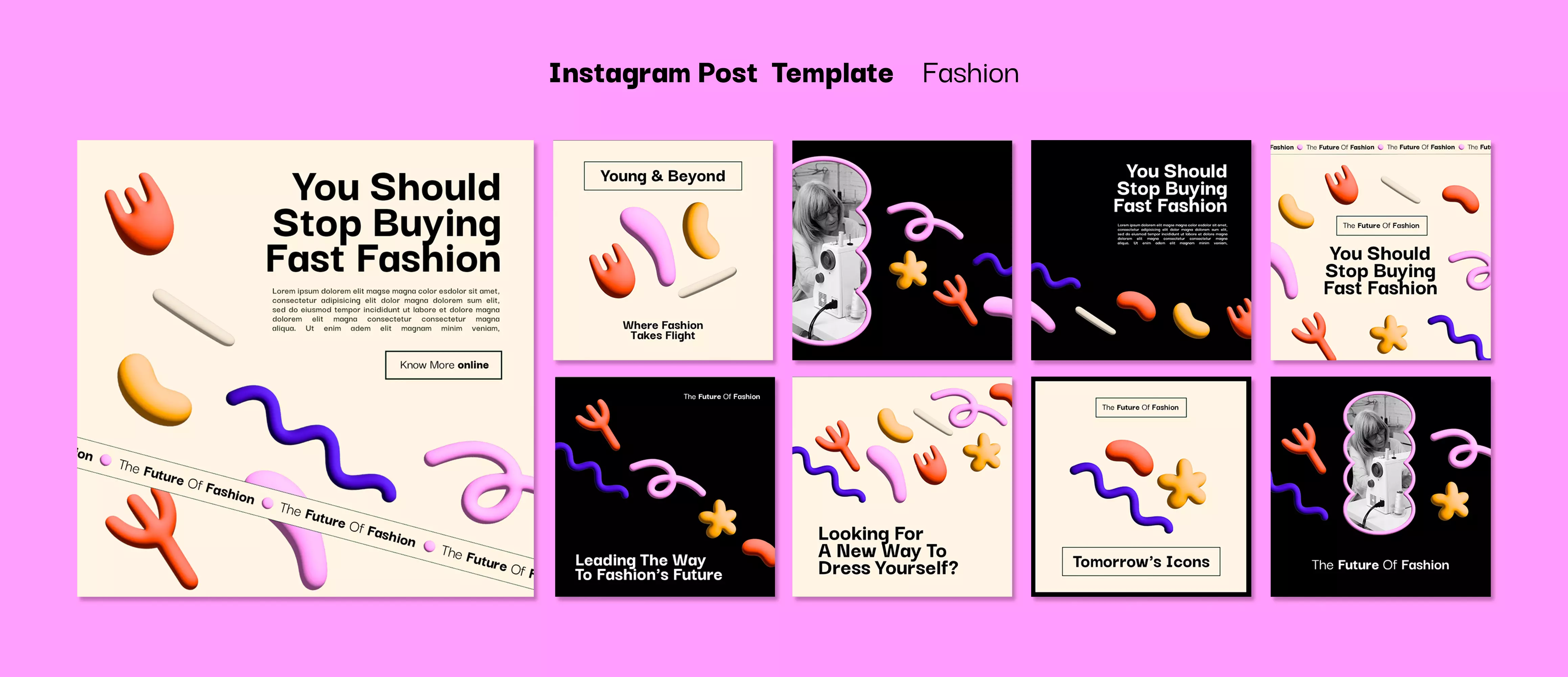 Instagram template with a well-designed concept for fashion