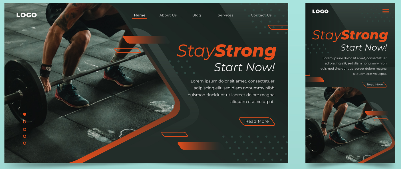 Website of a gym with different design for PC and mobile