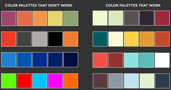Palletes that do and don't work in infographic design