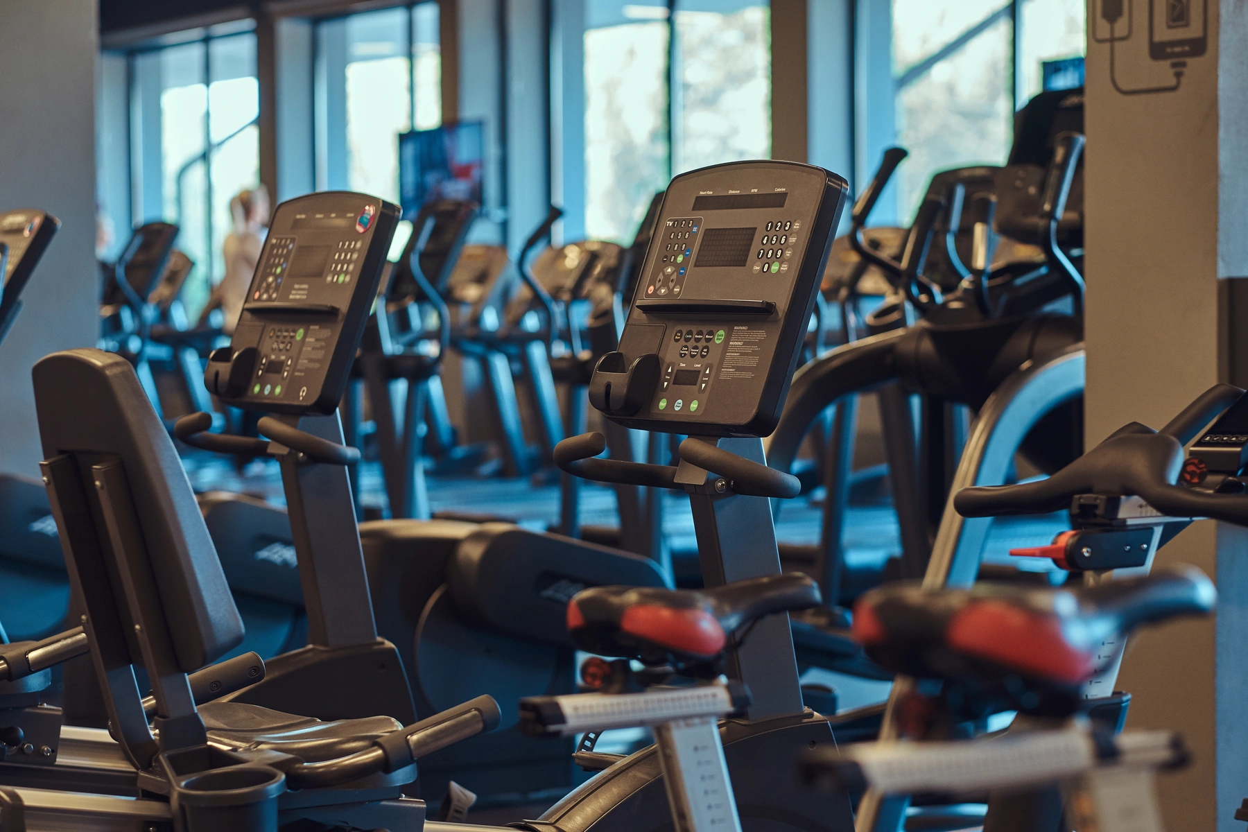Modern sports equipment in a fitness center