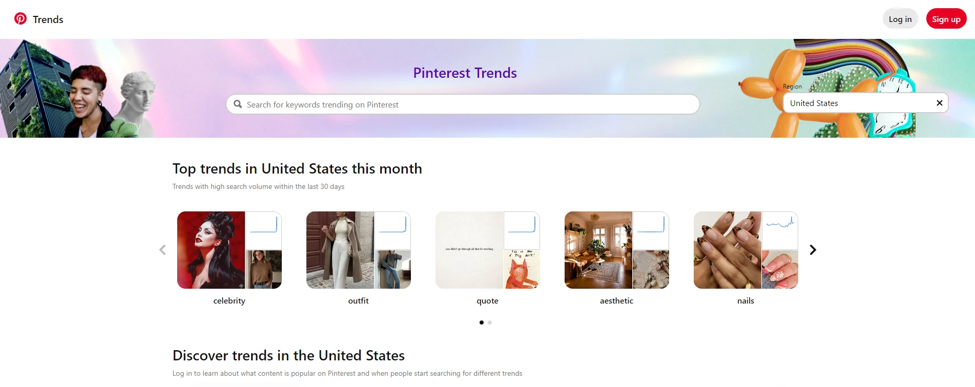 Pinterest trends home page