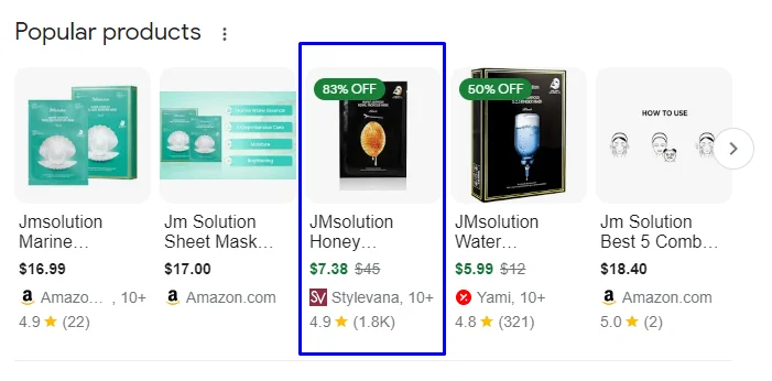 JM solution mask search result