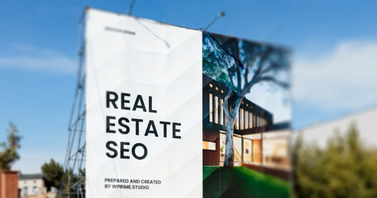 Real Estate SEO: article cover by WPrime