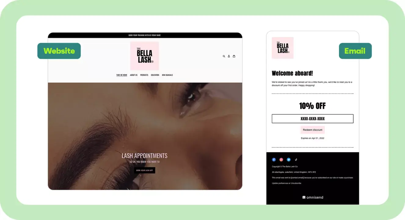 A lash appointment template