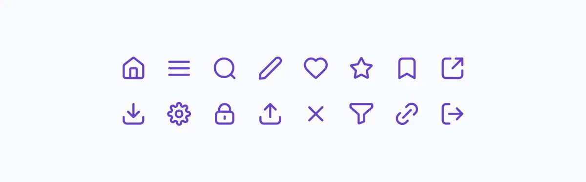 Icons with balanced proportions