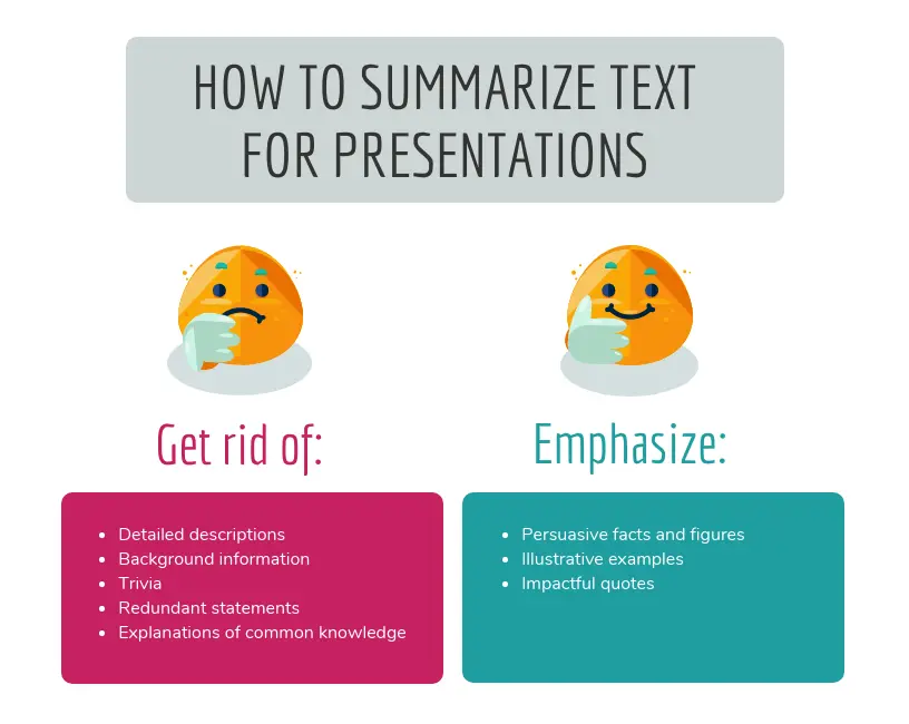 How to summarize texts for presentations