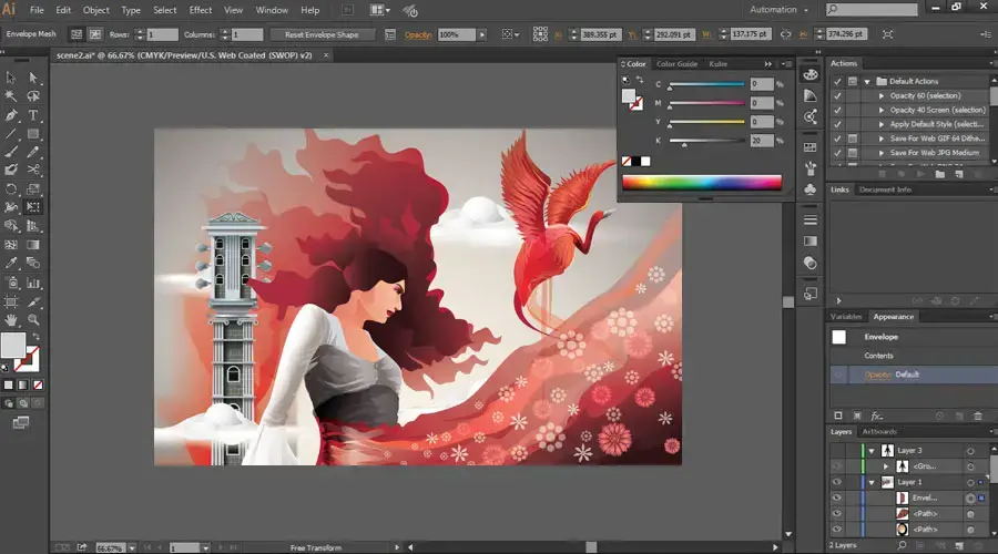 Process of creating vector art in Adobe Illustrator