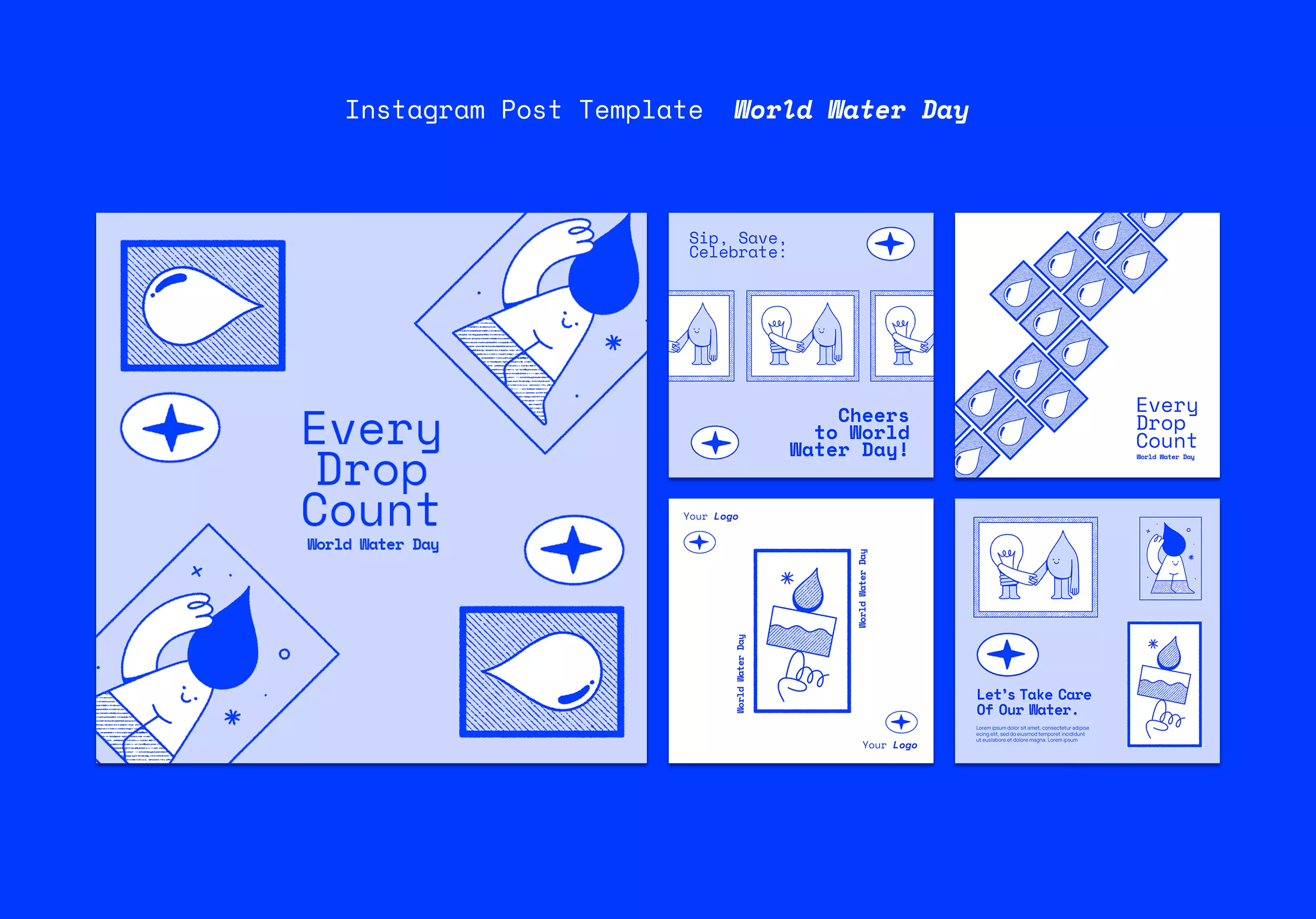An Instagram template with a complete concept for World Water Day 